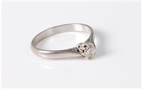 Lot 347 - An 18ct diamond solitaire ring, the round...