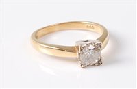 Lot 2524 - An 18ct diamond solitaire ring, the round...