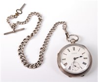 Lot 316 - A silver pocket watch by J. Carter, Harwich,...