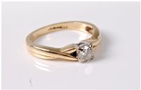 Lot 350 - An 18ct diamond solitaire ring, the round...