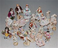 Lot 224 - A quantity of Continental porcelain figures,...