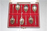 Lot 241 - A cased set of six silver teaspoons, maker...