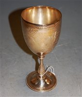 Lot 258 - A Victorian silver pedestal goblet with...