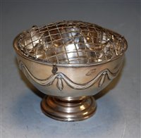 Lot 263 - A late Victorian silver pedestal rose bowl,...