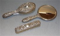 Lot 283 - Silver and embossed dressing table wares...
