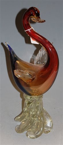 Lot 17 - A Venetian glass bird ornament of good size, h....