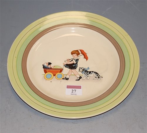 Lot 27 - An Art Deco dinner plate, decorated with...