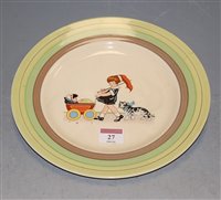 Lot 27 - An Art Deco dinner plate, decorated with...