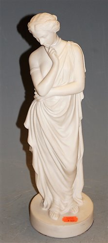 Lot 31 - A Victorian parian figurine of a robed maiden,...