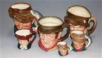 Lot 39 - Six various Doulton character jugs, to include...