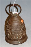 Lot 40 - A Continental cast metal hand-bell, 21.5cm