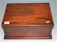 Lot 104 - An antique mahogany box with part-fitted interior