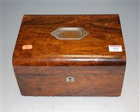 Lot 121 - A Victorian walnut unfitted box