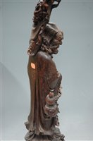 Lot 132 - An Oriental root carving as a peasant figure...