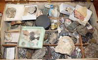 Lot 134 - A fitted box containing assorted geodes and...