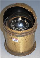 Lot 153 - An early 20th century brass cased ships gimbal...