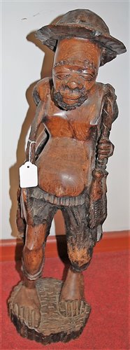 Lot 160 - An African rootwood carved figure of a...