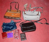 Lot 173 - A box of various leather handbags and purses