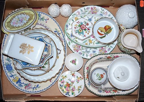 Lot 181 - A box of chinaware, to include Minton Haddon...