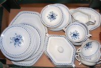 Lot 184 - A box of Adams Microtex blue and white dinner...