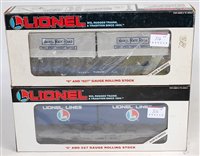 Lot 354 - 6 assorted Lionel flat cars with trailers...
