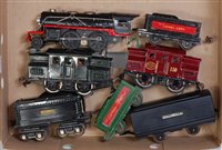 Lot 360 - A small tray containing Lionel items including...