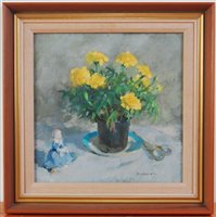 Lot 261 - Anthony Rickards - Marigolds, oil on artist...