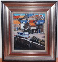 Lot 263 - Nigel Grounds (b.1962) - Crail Harbour, oil on...