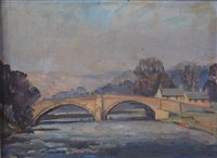 Lot 275 - John Vicat Cole (1903-1975) - The bridge at...