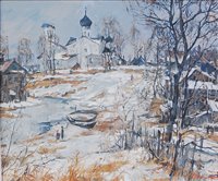 Lot 296 - Sergei Chepik (1953-2011) - Pskov, oil on...