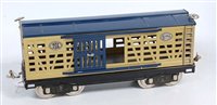 Lot 370 - MTH GI blue/yellow bogie stock car for Train...
