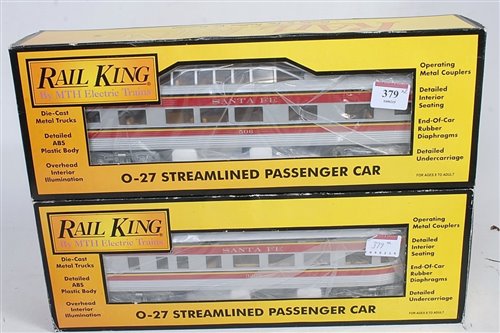 Lot 379 - Rail King by MTH Santa Fe streamlined grey...