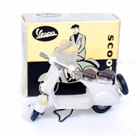 Lot 2546 - A Tekno No. 442 Vespa Scooter, comprising pale...