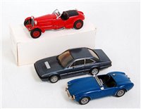 Lot 2549 - Three various white metal kit built racing...