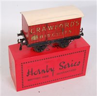 Lot 415 - Hornby 1924-5 red Crawford's Biscuits van on...