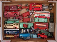 Lot 1988 - A box containing a quantity of playworn Dinky...