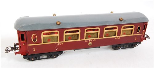 Lot 571 - 1930-1 Hornby Saloon coach LMS no 402 with...