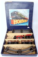 Lot 544 - Hornby M1 Goods set, red 0-4-0 C/W loco with...