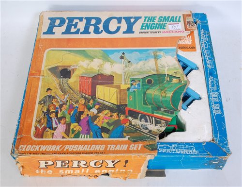 Lot 545 - Percy train set, green loco no 6 with face,...