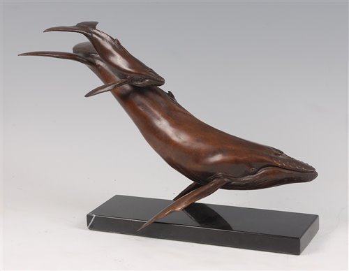 Lot 256 - Tanya Russell - Mother and Baby humpback whale,...