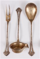 Lot 111 - A German Arts & Crafts silver toasting fork,...