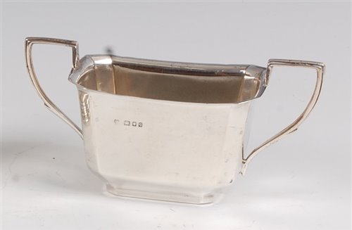 Lot 118 - An Art Deco silver twin handled sugar bowl,...