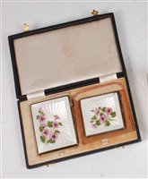 Lot 120 - A 1950s silver and guilloche enamelled pocket...
