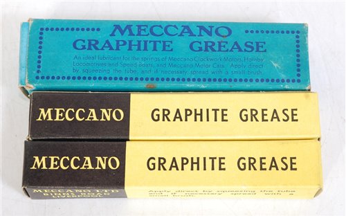 Lot 180 - Three tubes Meccano Graphite Grease, one pre &...