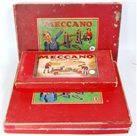 Lot 187 - Four items: 2 x No.4 Meccano sets, mid-late...