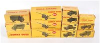 Lot 2038 - 13 various boxed Dinky Toy military diecasts,...