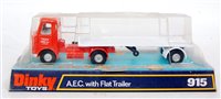 Lot 2042 - A Dinky Toys No. 915 AEC with flat trailer...