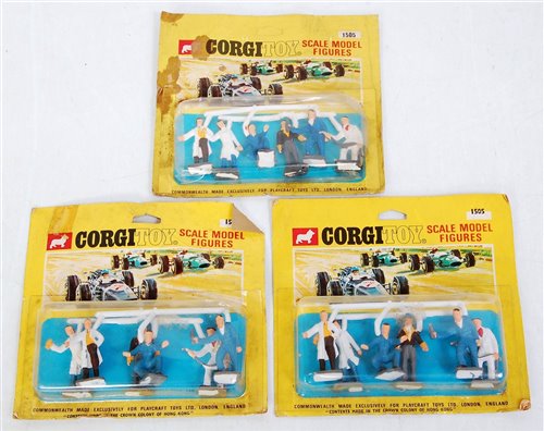 Lot 1615 - Three carded as issued Corgi Toys No. 1505 Pit...