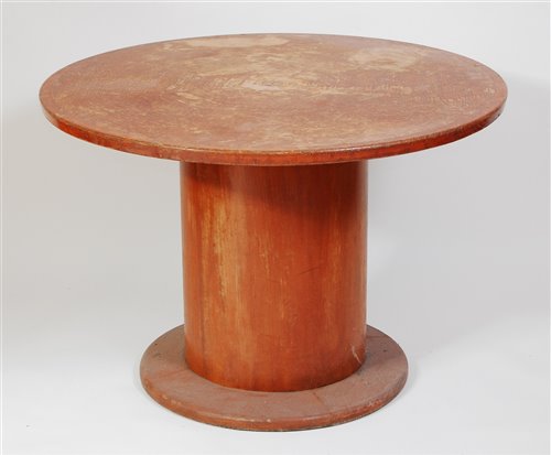 Lot 374 - An Art Deco oak circular centre table, having...