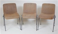 Lot 395 - A set of three 1960s chrome framed and fabric...